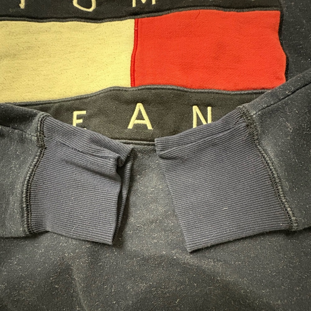 Vintage Tommy Hilfiger Flag Logo Crewneck Sweatshirt | Navy | 90s/Y2K Women’s L - Picture 8 of 9
